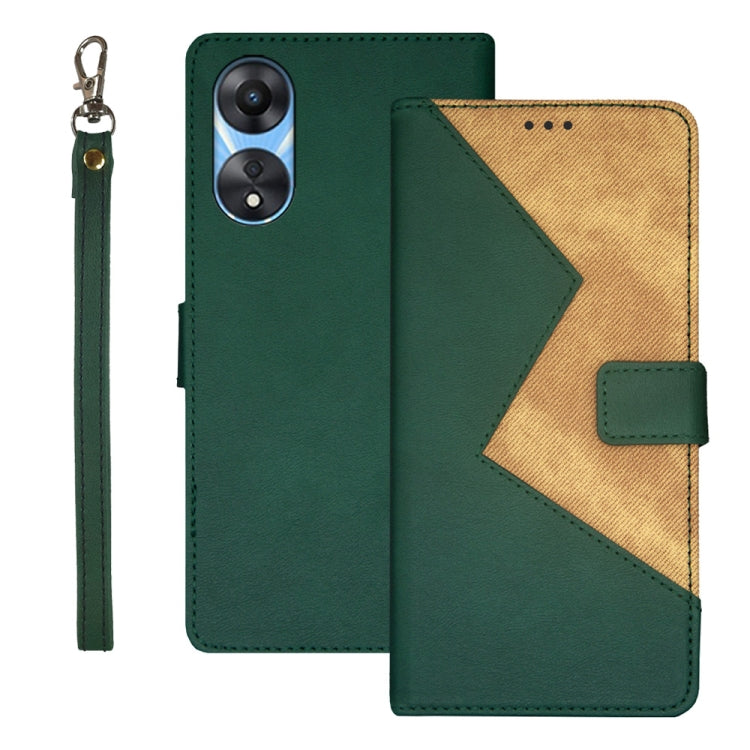 idewei Two-color Splicing Leather Phone Case, For OPPO A58 5G, For OPPO A77s, For Oukitel C19 Pro