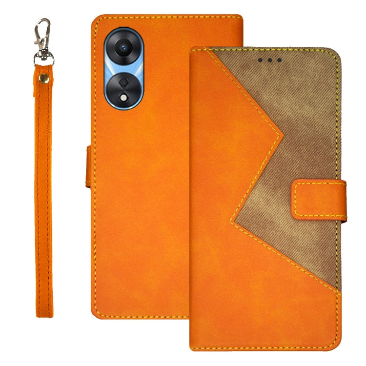 idewei Two-color Splicing Leather Phone Case, For OPPO A58 5G, For OPPO A77s, For Oukitel C19 Pro