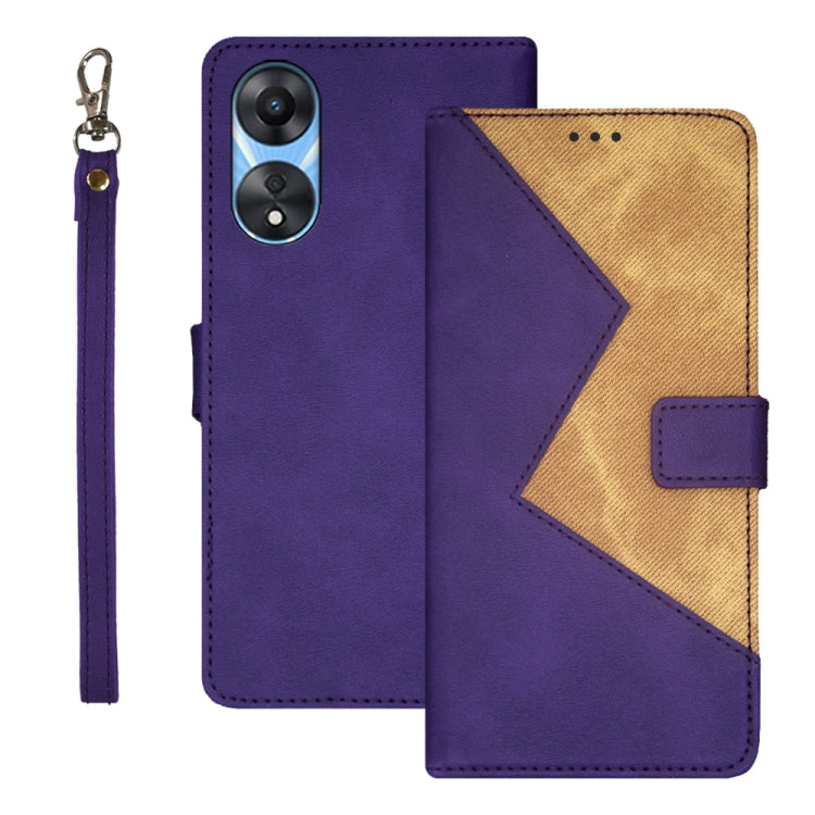 idewei Two-color Splicing Leather Phone Case, For OPPO A58 5G, For OPPO A77s, For Oukitel C19 Pro