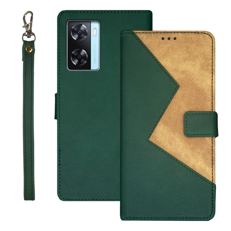 idewei Two-color Splicing Leather Phone Case, For OPPO A58 5G, For OPPO A77s, For Oukitel C19 Pro