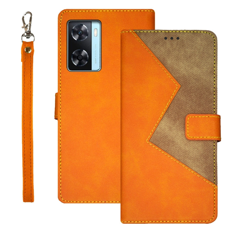 idewei Two-color Splicing Leather Phone Case, For OPPO A58 5G, For OPPO A77s, For Oukitel C19 Pro