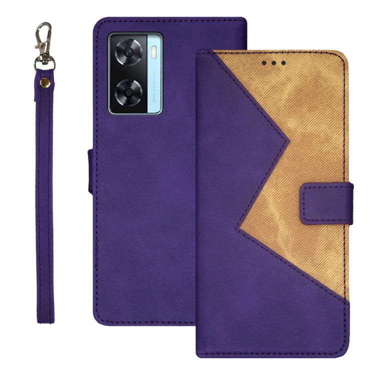 idewei Two-color Splicing Leather Phone Case, For OPPO A58 5G, For OPPO A77s, For Oukitel C19 Pro