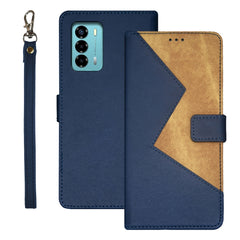 idewei Two-color Splicing Leather Phone Case, For ZTE Blade A72 4G, For Honor X40 GT