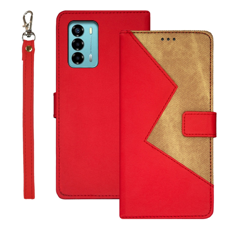 idewei Two-color Splicing Leather Phone Case, For ZTE Blade A72 4G, For Honor X40 GT