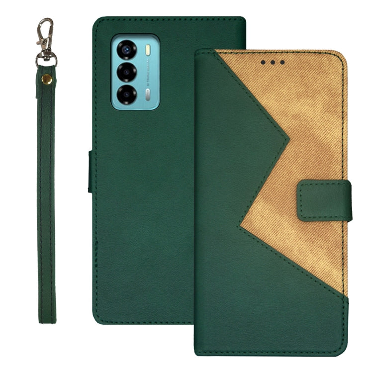 idewei Two-color Splicing Leather Phone Case, For ZTE Blade A72 4G, For Honor X40 GT