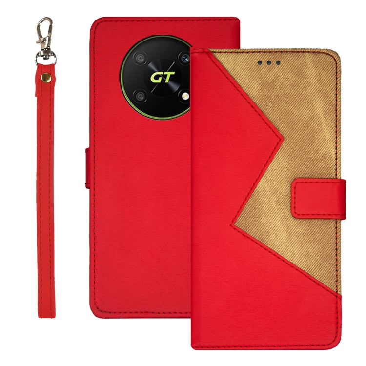 idewei Two-color Splicing Leather Phone Case, For ZTE Blade A72 4G, For Honor X40 GT