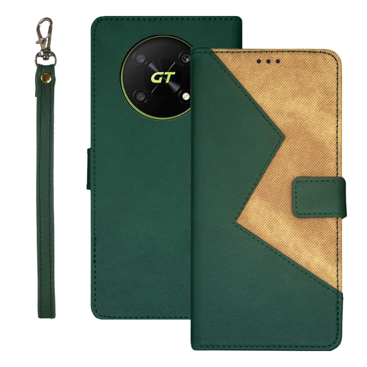 idewei Two-color Splicing Leather Phone Case, For ZTE Blade A72 4G, For Honor X40 GT