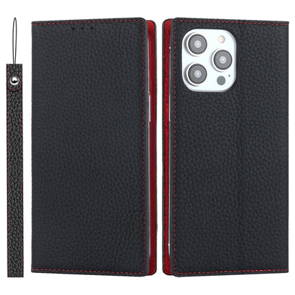Litchi Texture Genuine Leather Phone Case, For iPhone 14 Pro Max, For iPhone 14 Pro, For iPhone 14, For iPhone 14 Plus