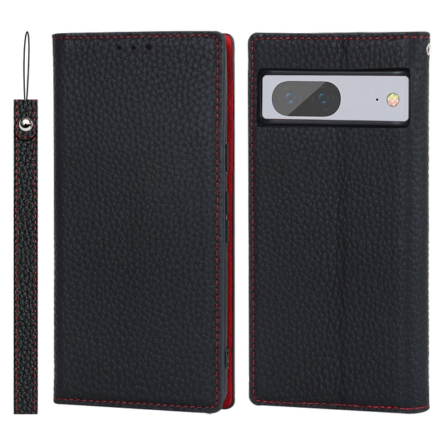 Litchi Texture Genuine Leather Phone Case, For Google Pixel 7 5G