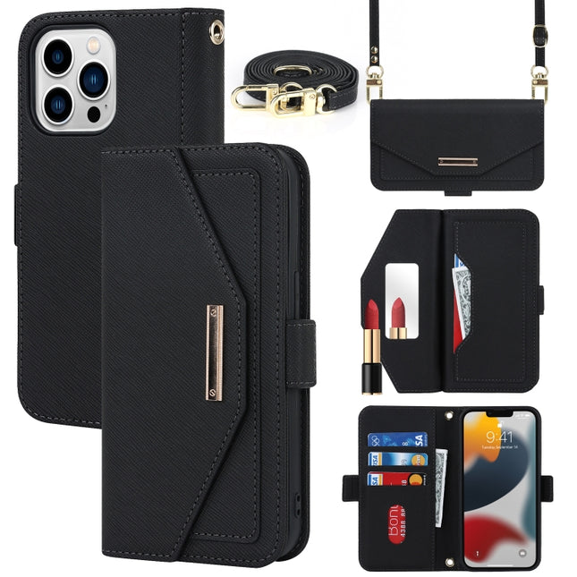 Cross Texture Lanyard Leather Phone Case, For iPhone 14 Pro Max, For iPhone 14 Pro, For iPhone 14, For iPhone 14 Plus