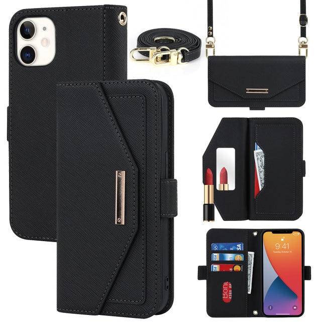 Cross Texture Lanyard Leather Phone Case, For iPhone 12 / 12 Pro, For iPhone 12 mini, For iPhone 11 Pro Max, For iPhone 11 Pro