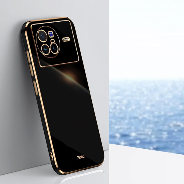 XINLI Straight Edge 6D Electroplate TPU Phone Case, For vivo X80, For vivo X80 Pro, For vivo X90 5G