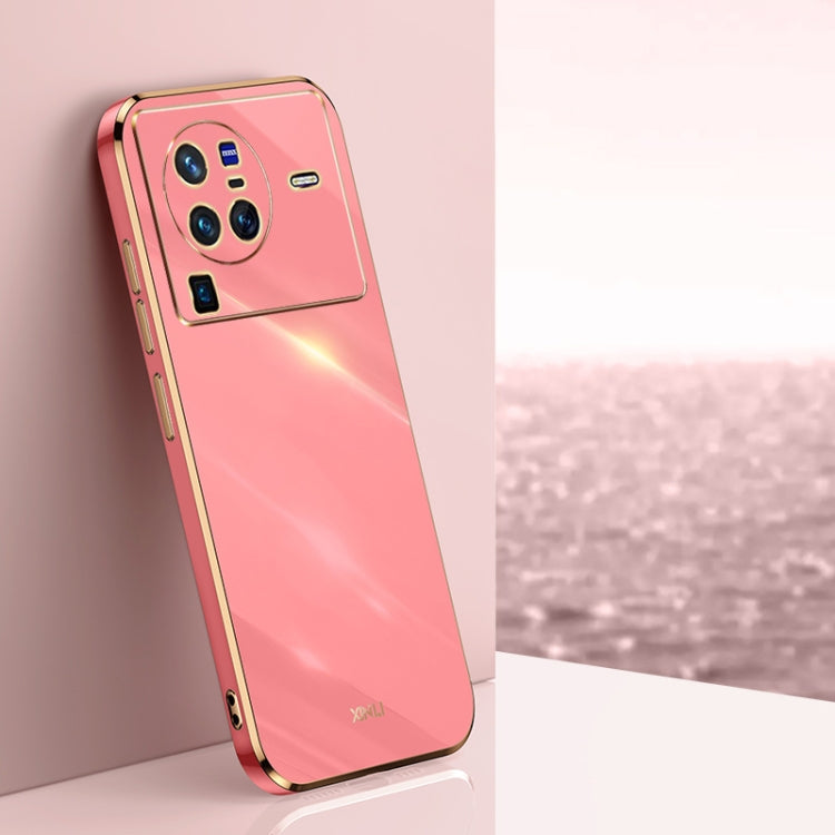 XINLI Straight Edge 6D Electroplate TPU Phone Case, For vivo X80, For vivo X80 Pro, For vivo X90 5G