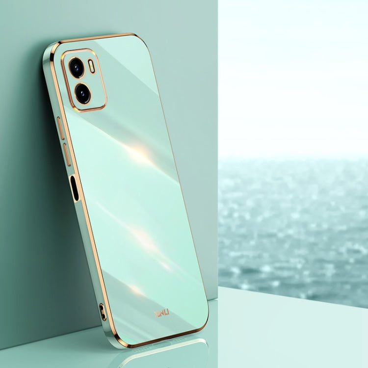 XINLI Straight Edge 6D Electroplate TPU Phone Case, For vivo Y10, For vivo Y16 4G, For vivo Y22s