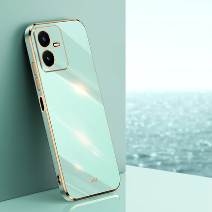 XINLI Straight Edge 6D Electroplate TPU Phone Case, For vivo Y10, For vivo Y16 4G, For vivo Y22s
