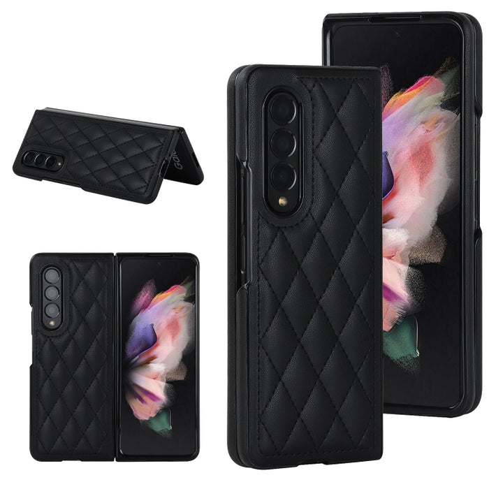 Rhombic Microfiber Folding Phone Case, For Samsung Galaxy Z Fold4, For Samsung Galaxy Z Fold3, For Samsung Galaxy Z Flip4