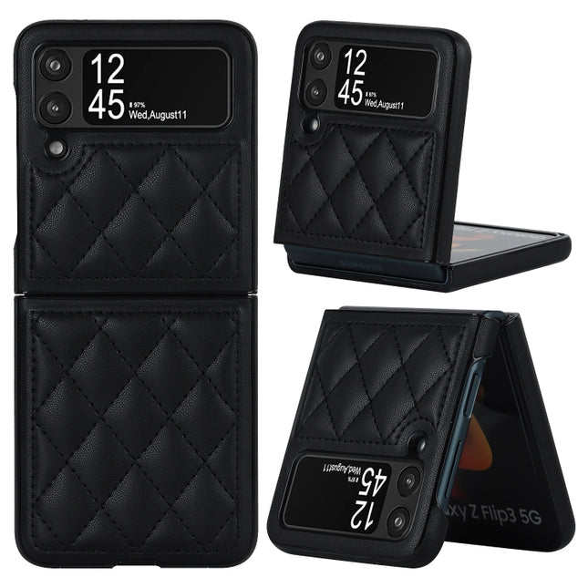 Rhombic Microfiber Folding Phone Case, For Samsung Galaxy Z Flip3