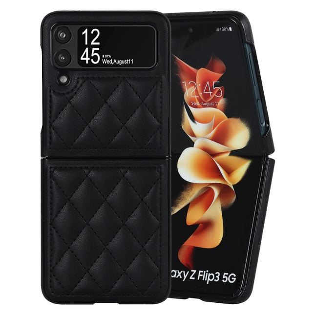 Rhombic Microfiber Folding Phone Case, For Samsung Galaxy Z Flip3