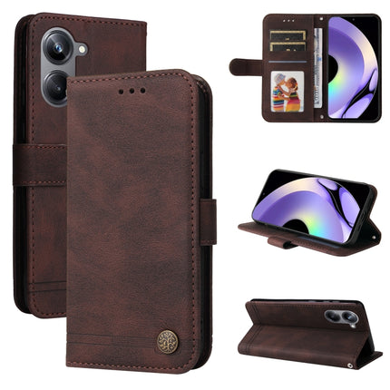 Skin Feel Life Tree Metal Button Leather Phone Case, For Huawei nova Y61, For Realme 10 4G Global, For Realme 10 Pro 5G, For Realme 10 Pro+ 5G