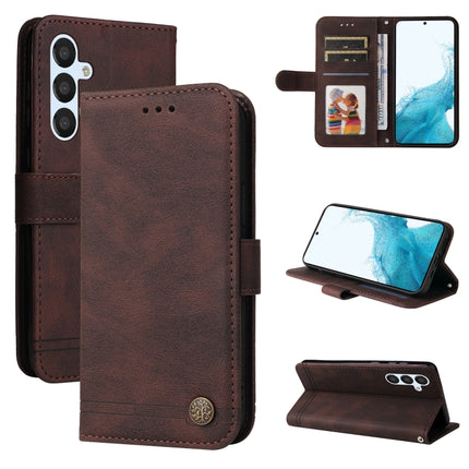 Skin Feel Life Tree Metal Button Leather Phone Case, For Samsung Galaxy A04e, For Samsung Galaxy A34 5G