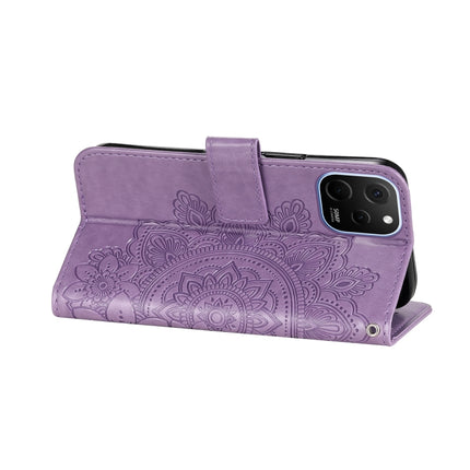 7-petal Flowers Embossing Leather Phone Case, For Huawei nova Y61, For Realme 10 4G Global, For Realme 10 Pro 5G, For Realme 10 Pro+ 5G