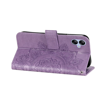 7-petal Flowers Embossing Leather Phone Case, For Samsung Galaxy A04e, For Samsung Galaxy A34 5G