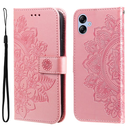 7-petal Flowers Embossing Leather Phone Case, For Samsung Galaxy A04e, For Samsung Galaxy A34 5G