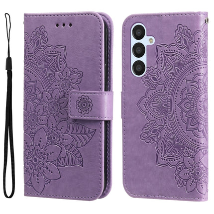 7-petal Flowers Embossing Leather Phone Case, For Samsung Galaxy A04e, For Samsung Galaxy A34 5G