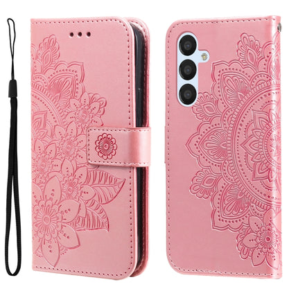 7-petal Flowers Embossing Leather Phone Case, For Samsung Galaxy A04e, For Samsung Galaxy A34 5G