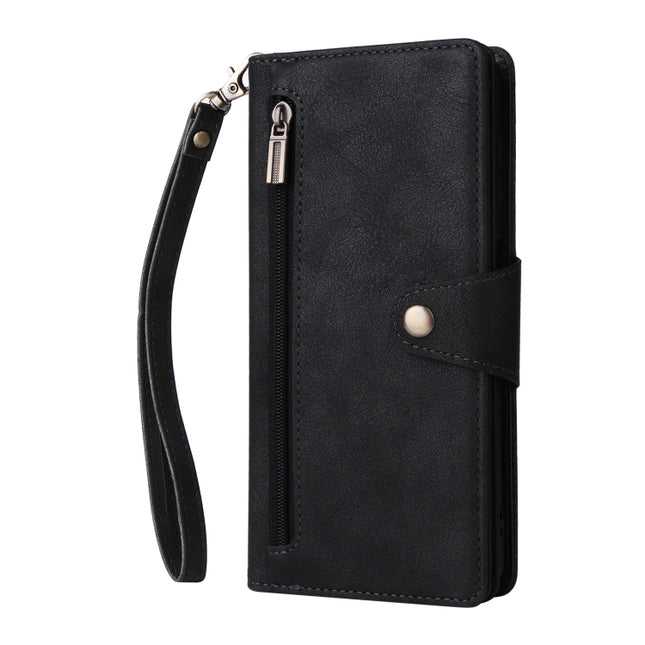 Rivet Buckle 9 Cards Three Fold Leather Phone Case, For Samsung Galaxy A14 5G, For OnePlus N300