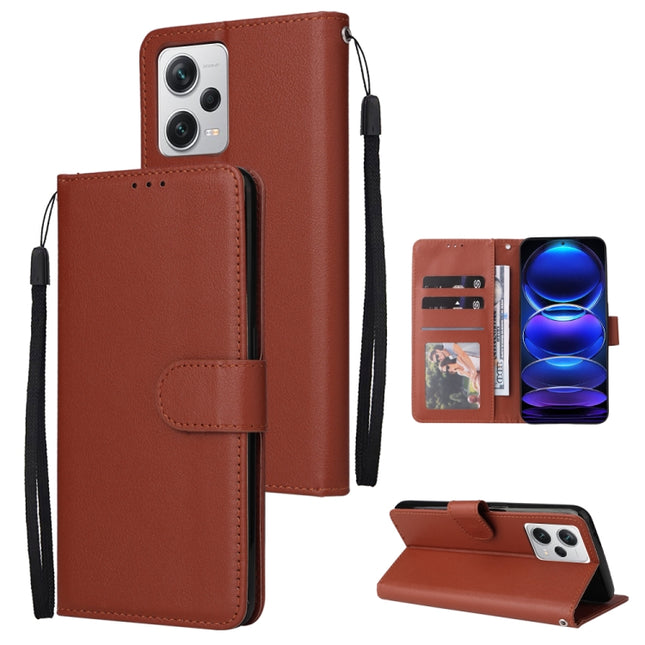 Multifunctional 3 Card Slots Leather Phone Case, For Xiaomi Redmi Note 12 Pro+ China