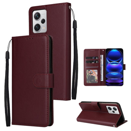 Multifunctional 3 Card Slots Leather Phone Case, For Xiaomi Redmi Note 12 Pro+ China
