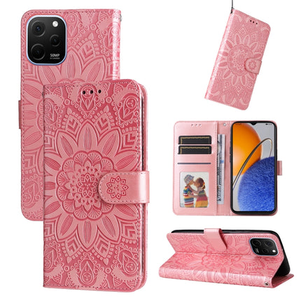 Embossed Sunflower Leather Phone Case, For Huawei nova Y61, For Realme 10 4G Global, For Realme 10 Pro 5G, For Realme 10 Pro+ 5G