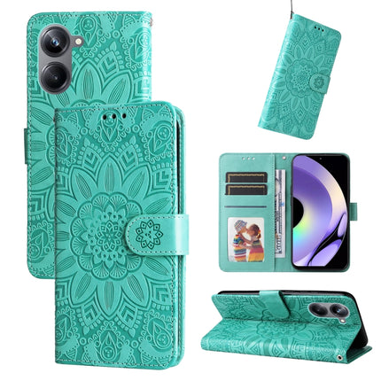 Embossed Sunflower Leather Phone Case, For Huawei nova Y61, For Realme 10 4G Global, For Realme 10 Pro 5G, For Realme 10 Pro+ 5G