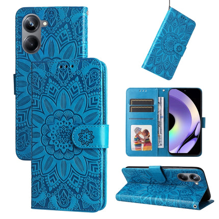 Embossed Sunflower Leather Phone Case, For Huawei nova Y61, For Realme 10 4G Global, For Realme 10 Pro 5G, For Realme 10 Pro+ 5G