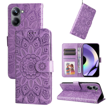 Embossed Sunflower Leather Phone Case, For Huawei nova Y61, For Realme 10 4G Global, For Realme 10 Pro 5G, For Realme 10 Pro+ 5G