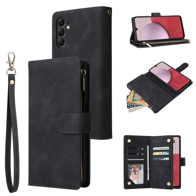 Multifunctional Frosted Zipper Wallet Leather Phone Case, For Samsung Galaxy A22e 5G, For Samsung Galaxy A14 5G