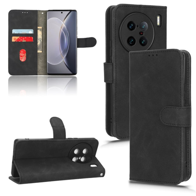 Skin Feel Magnetic Flip Leather Phone Case, For  vivo X90 Pro+