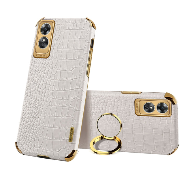 6D Electroplating Crocodile Texture Phone Case With Holder, For OPPO A17, For Realme C21Y, For Realme C33, For OPPO Reno8 Pro+