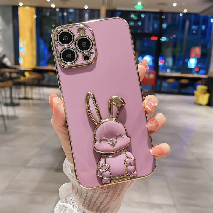 Plating Rabbit Holder Phone Case, For iPhone 13 Pro Max, For iPhone 12, For iPhone 12 Pro