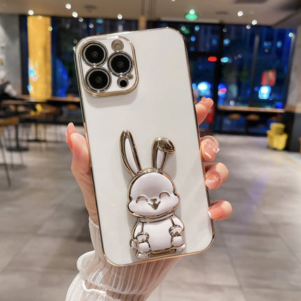 Plating Rabbit Holder Phone Case, For iPhone XS Max