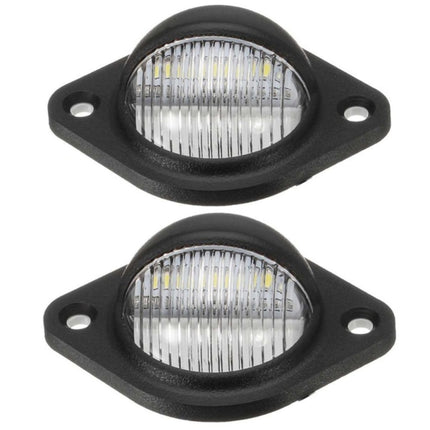 2pcs Car 3LED Round License Plate Light, 2pcs 3LED