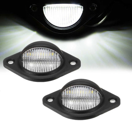 2pcs Car 3LED Round License Plate Light, 2pcs 3LED