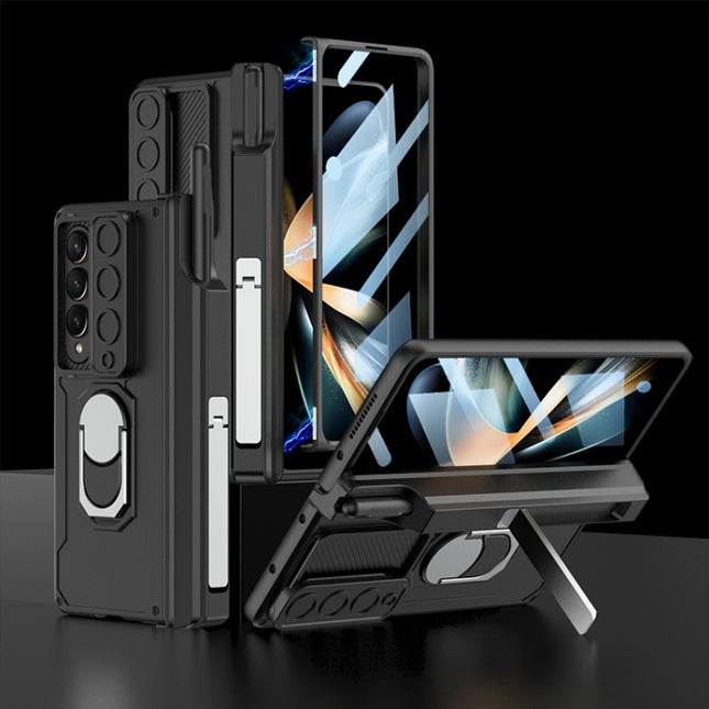 GKK Integrated Magnetic Folding Phone Case with Pen Case, For Samsung Galaxy Z Fold4