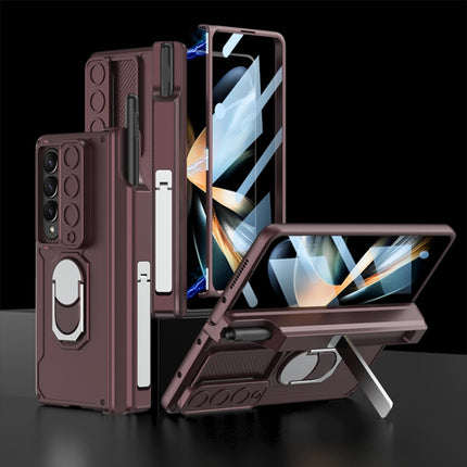 GKK Integrated Magnetic Folding Phone Case with Pen Case, For Samsung Galaxy Z Fold4