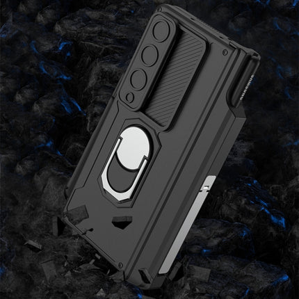 GKK Integrated Magnetic Folding Phone Case with Pen Case, For Samsung Galaxy Z Fold4