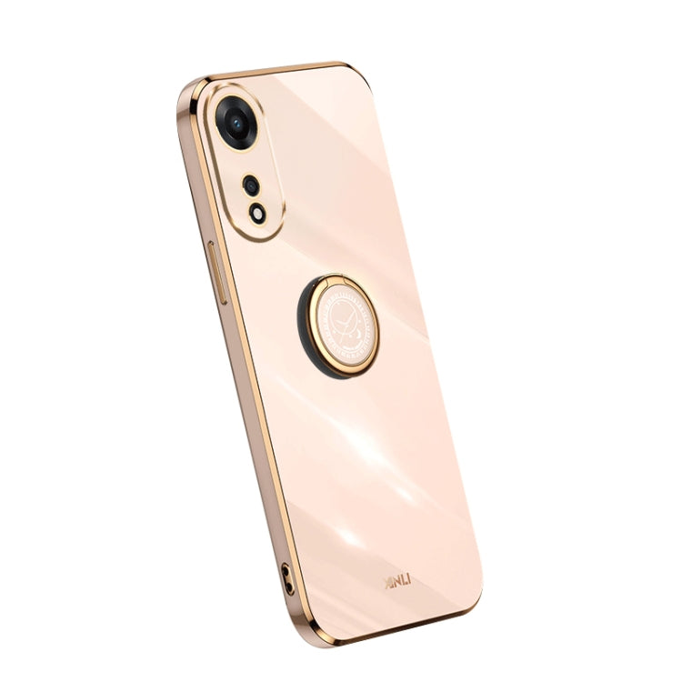 XINLI Straight Edge Electroplate TPU Phone Case with Ring, For OPPO A1 Pro 5G, For Realme 10 4G, For OPPO Reno9 5G