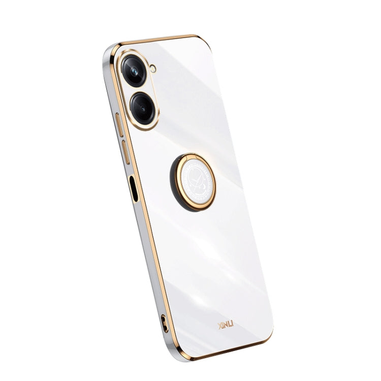 XINLI Straight Edge Electroplate TPU Phone Case with Ring, For OPPO A1 Pro 5G, For Realme 10 4G, For OPPO Reno9 5G