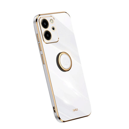 XINLI Straight Edge Electroplate TPU Phone Case with Ring, For Honor 80 SE 5G