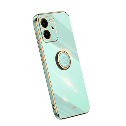 XINLI Straight Edge Electroplate TPU Phone Case with Ring, For Honor 80 SE 5G